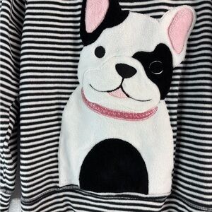 Jaclyn Intimates L Striped Pajamas with Bully Dog Design